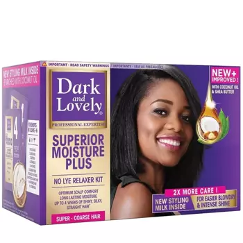 Dark and Lovely Superior Moisture Plus No Lye Relaxer Kit Super